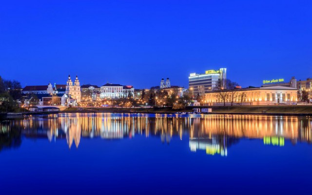 Transport Wit-Rusland, overzichtsfoto van stad in Wit-Rusland