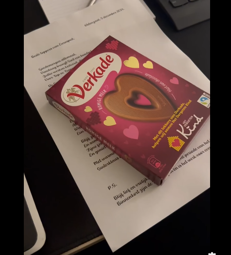 Chocoladeletter, als kado voor Werknemers Eurosped van Sinterklaas